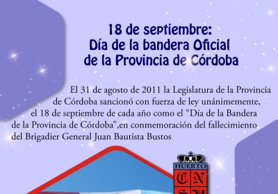 18 de septiembre: Día de la bandera Oficial de la Provincia de Córdoba